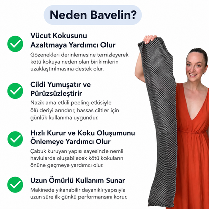 BAVELIN Çift Taraflı Peeling Banyo Havlusu